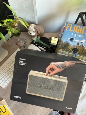 Marshall Acton III Bluetooth Speaker — Cream and Gold Accents